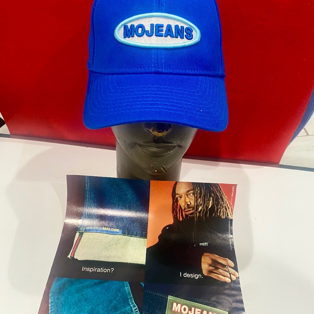 MOJEANS Signature Vintage Cap Blue/white Sz S-M